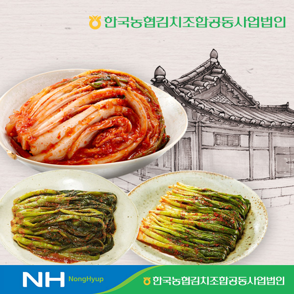 한국농협김치 청산 포기김치3kg+갓김치1kg+파김치1kg